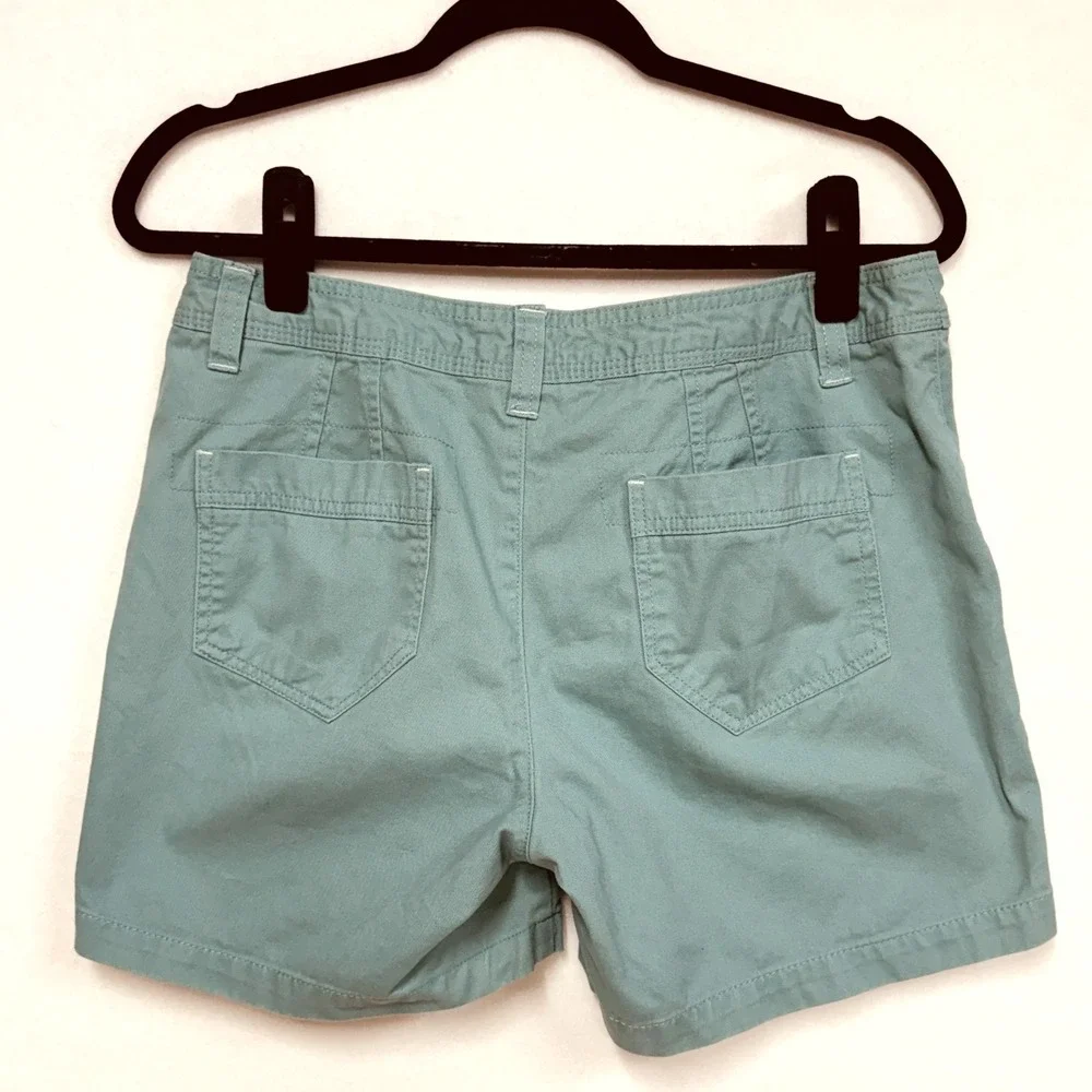 Set of 2 Natural Reflections Cotton Shorts, Size‎ 8, Aqua & Lavender 5